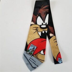 Vintage Men's Tie Looney Tunes Tasmanian Stamp Collection 1997 Warner's Bros.